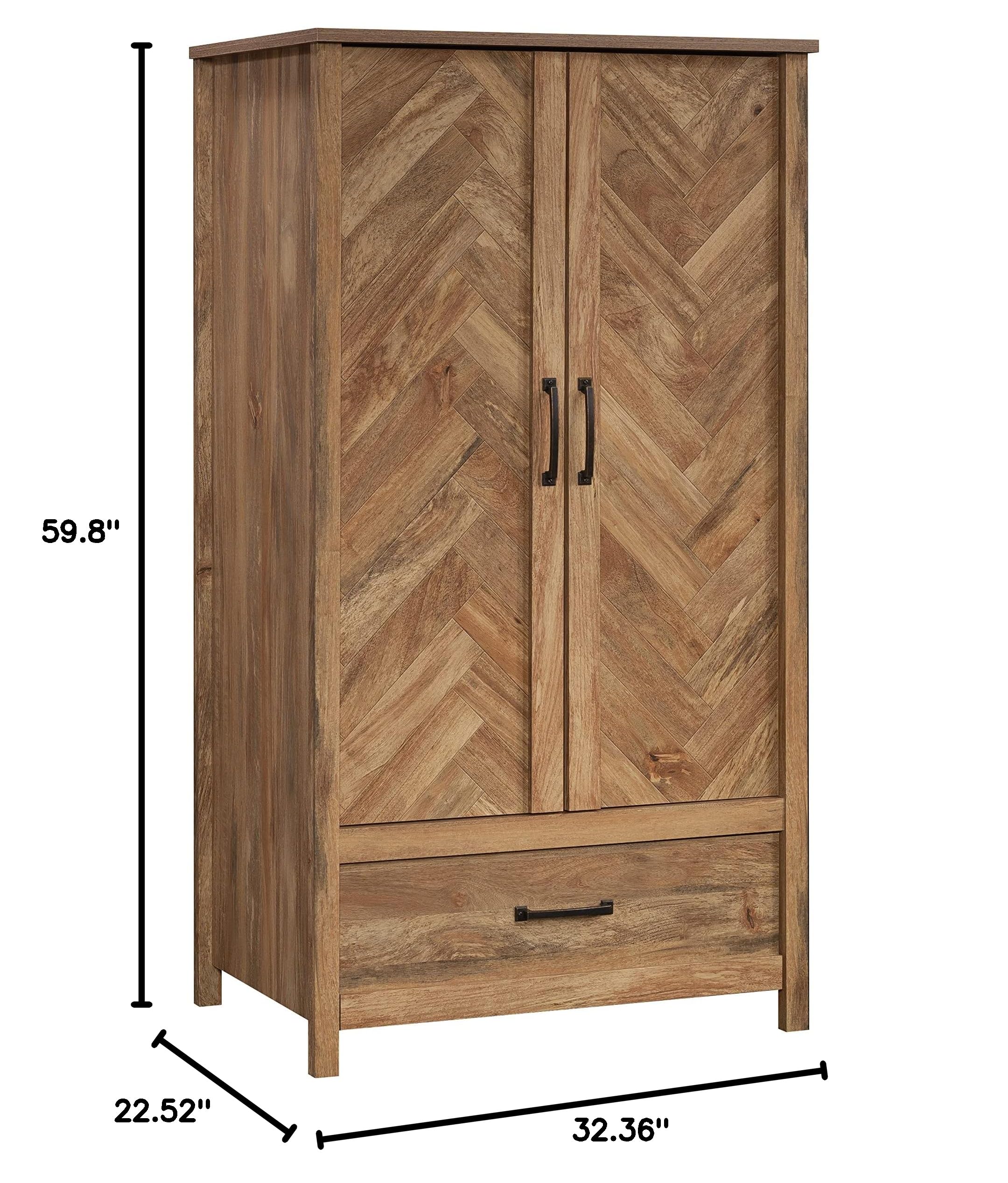 Sauder Cannery Bridge Armoire, L: 32.36" x W: 22.52" x H: 59.80", Sindoori Mango Finish