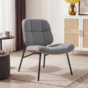 BERYTH Mid-Century Modern Armless Accent Chair, Wide Walnut Chenille 23301