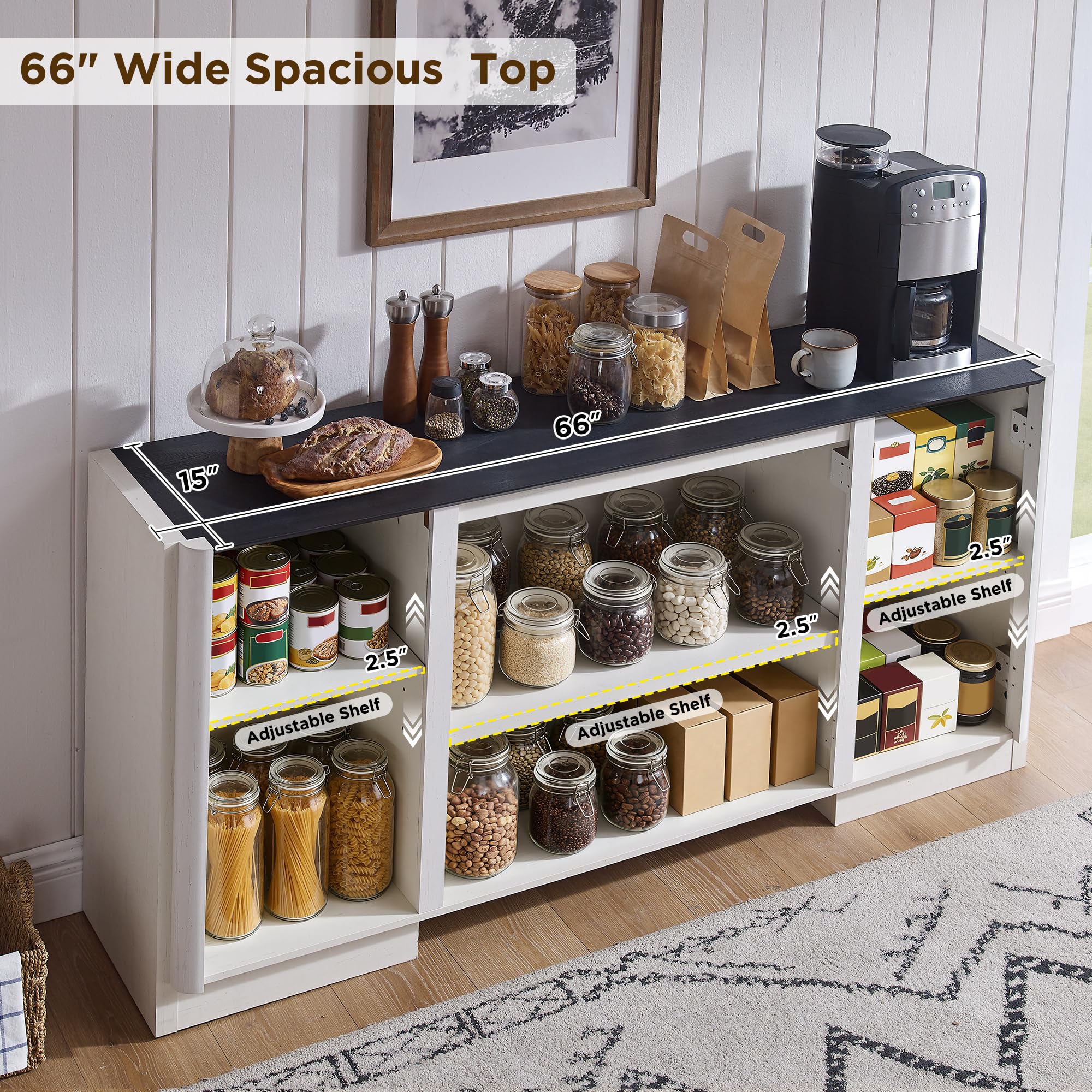 66" Sideboard Buffet Cabinet with Storage