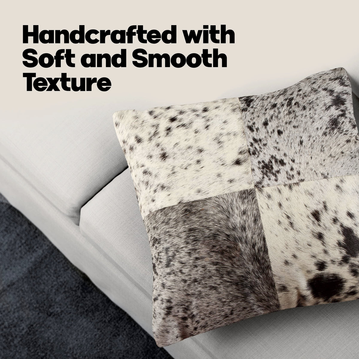 Cowhide Throw Pillows, Set of 2