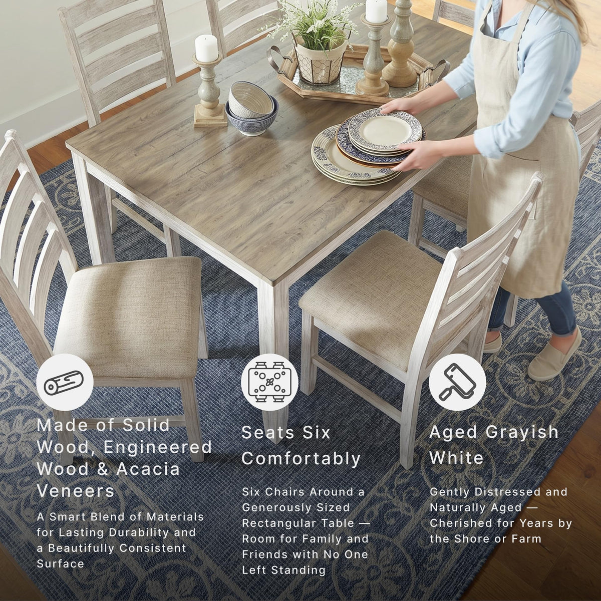 7-Piece Farmhouse Dining Set