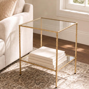 Gold Glass Side Table