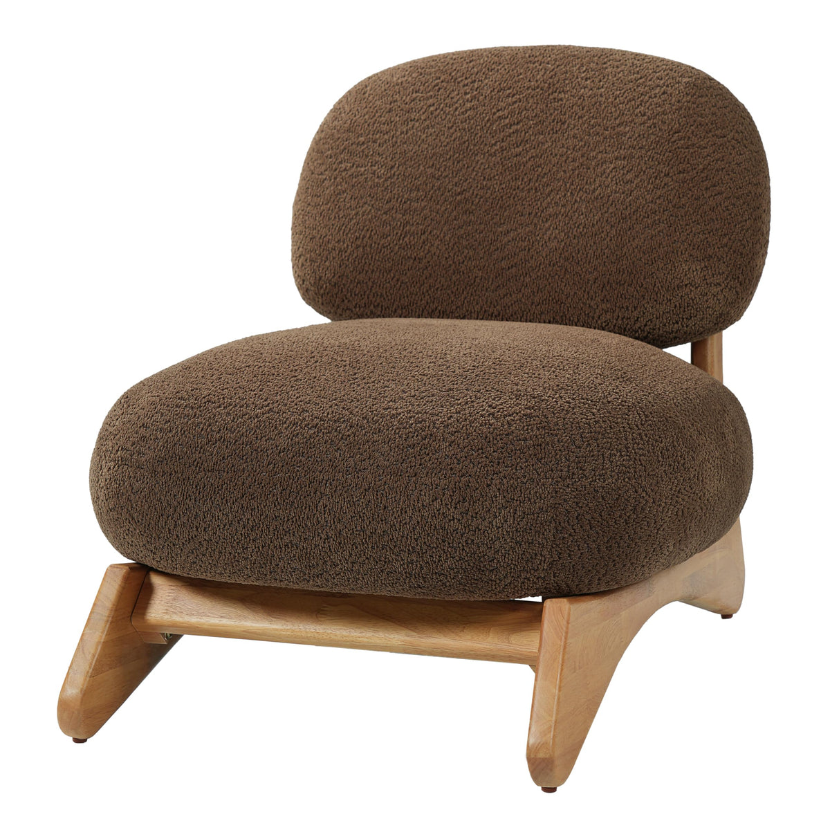 Brown Boucle Armless Accent Chair