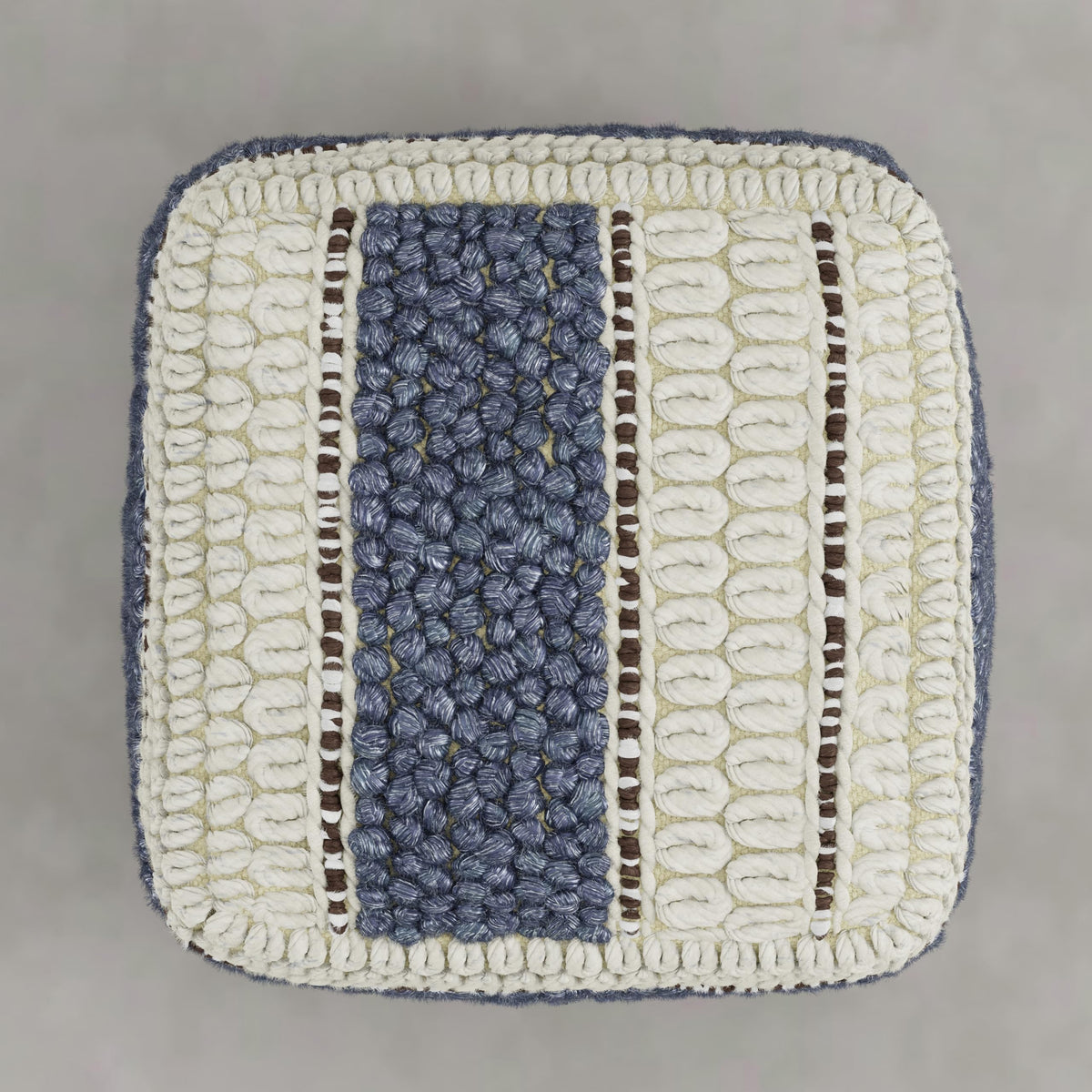 Square Wool Cotton Pouf