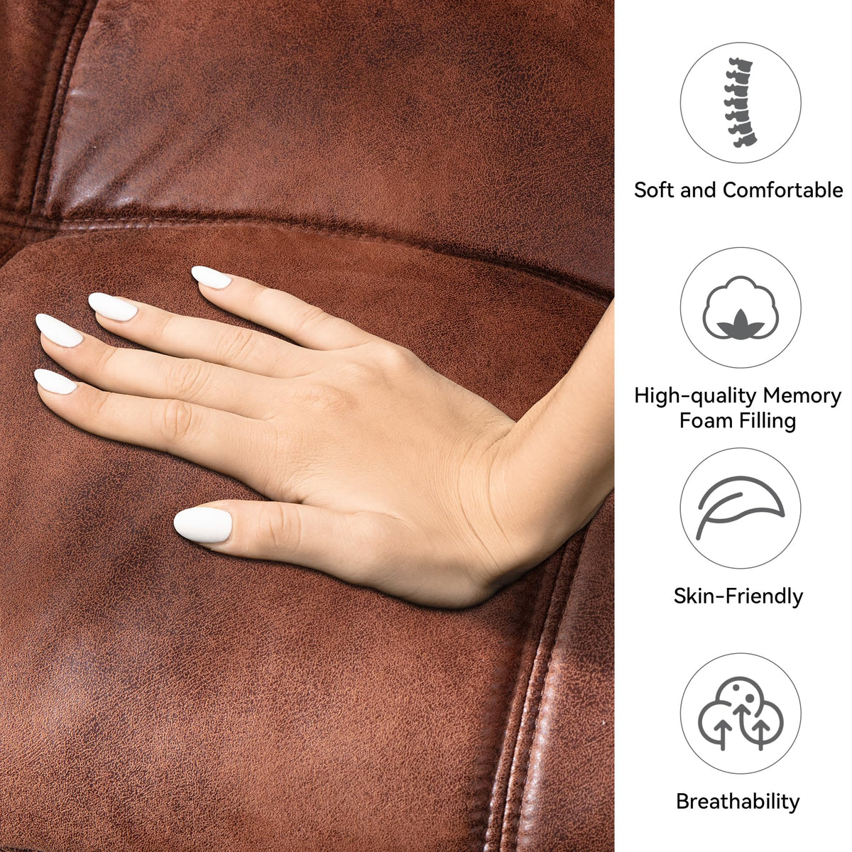 AMICLIBER 71" Convertible Futon Sofa Bed,Brown Faux Leather Futon Couch