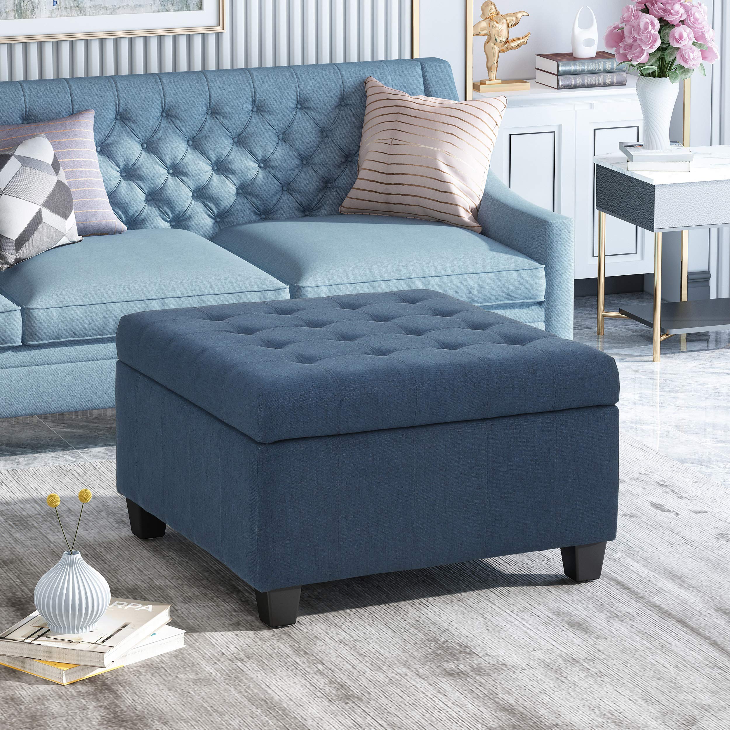 Christopher Knight Home Hedda Tufted Fabric Storage Ottoman