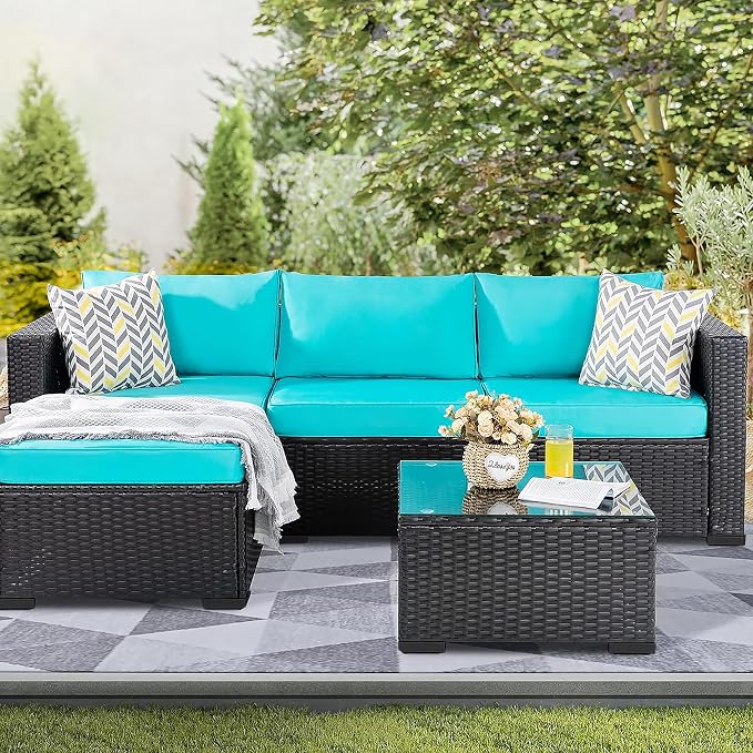3-Piece Wicker Patio Sofa Set