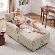Chenille Storage Chaise Lounge