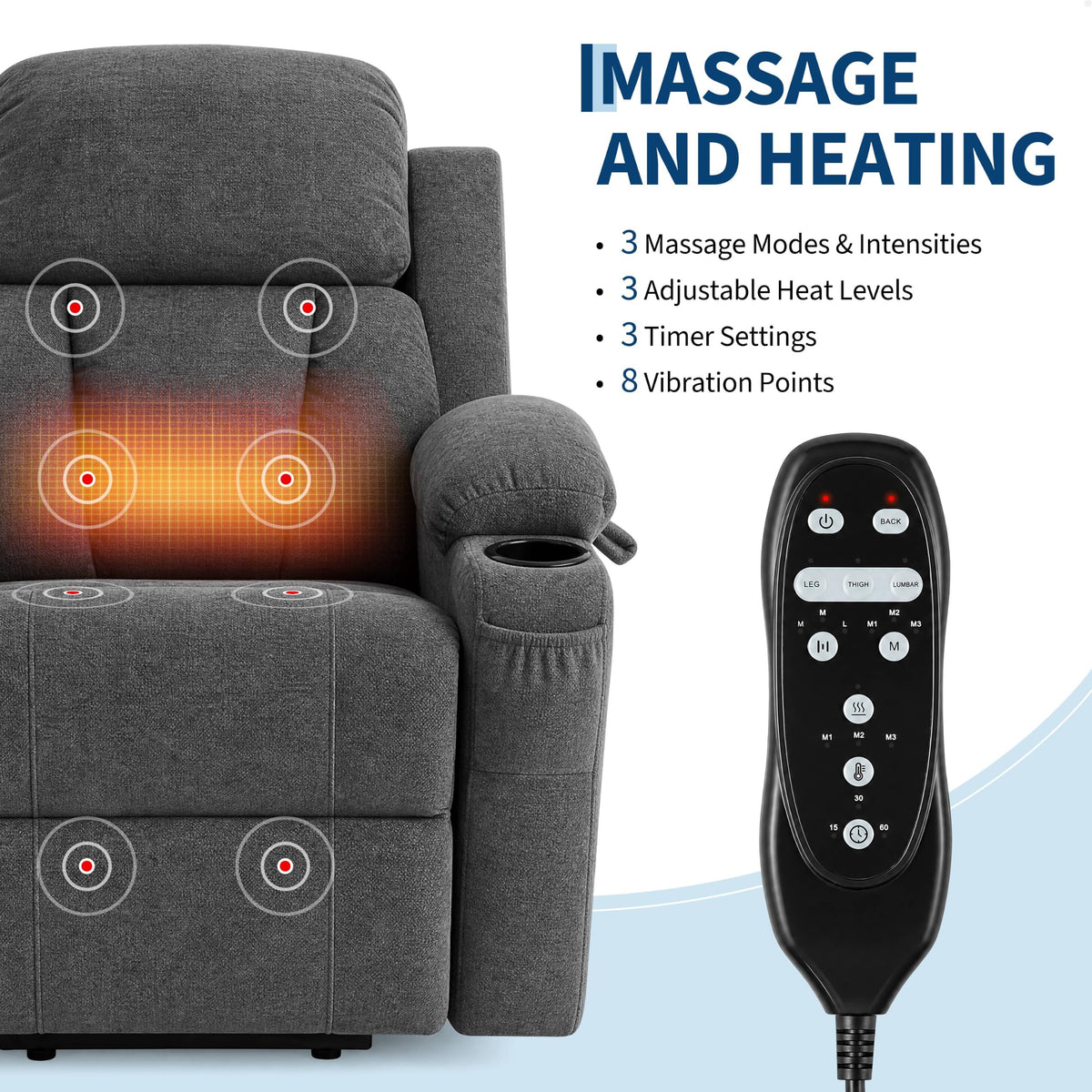 Chenille Power Lift Recliner