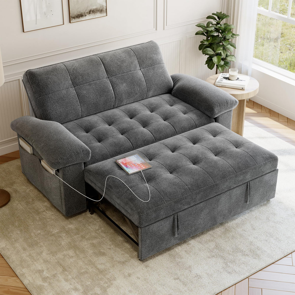 Chenille Loveseat Sleeper Sofa