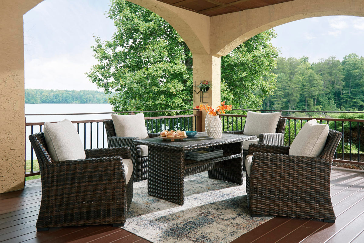 Signature Design by Ashley Brook Ranch Outdoor Dining Table with Storage