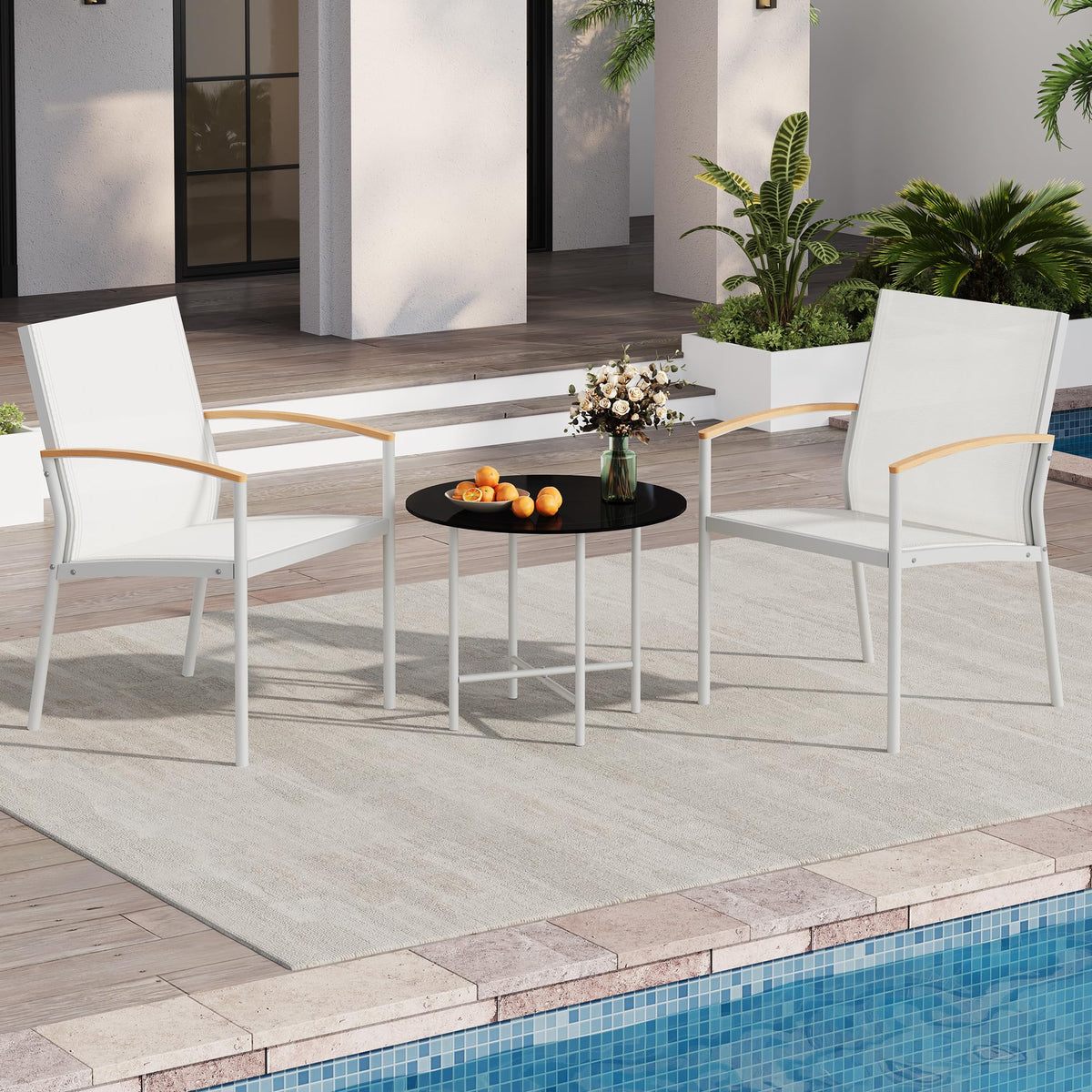 GarveeLife Patio Bistro Sets, 3 Piece Outdoor Conversation Set
