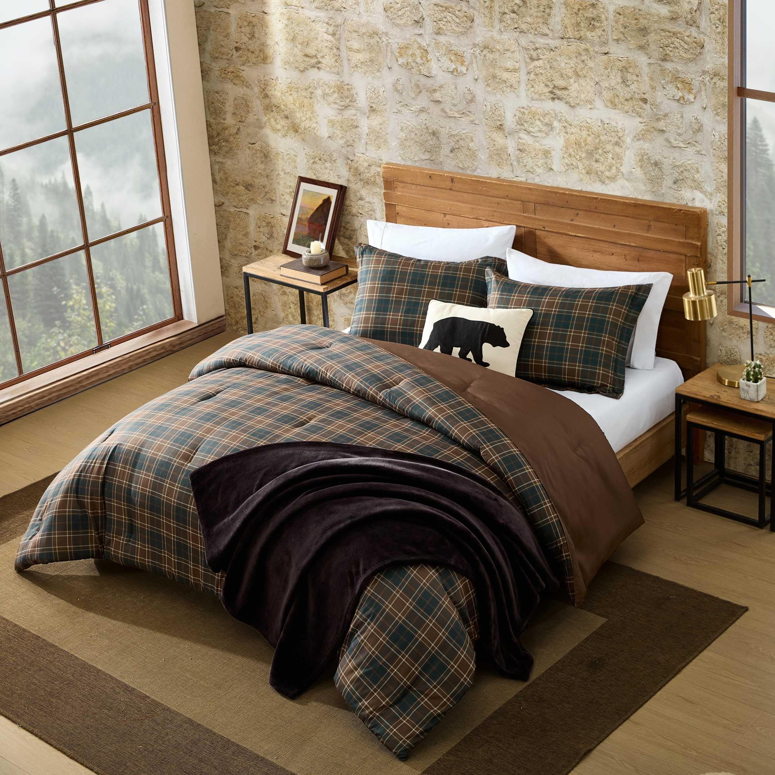 Plaid Comforter Set with Matching Shams