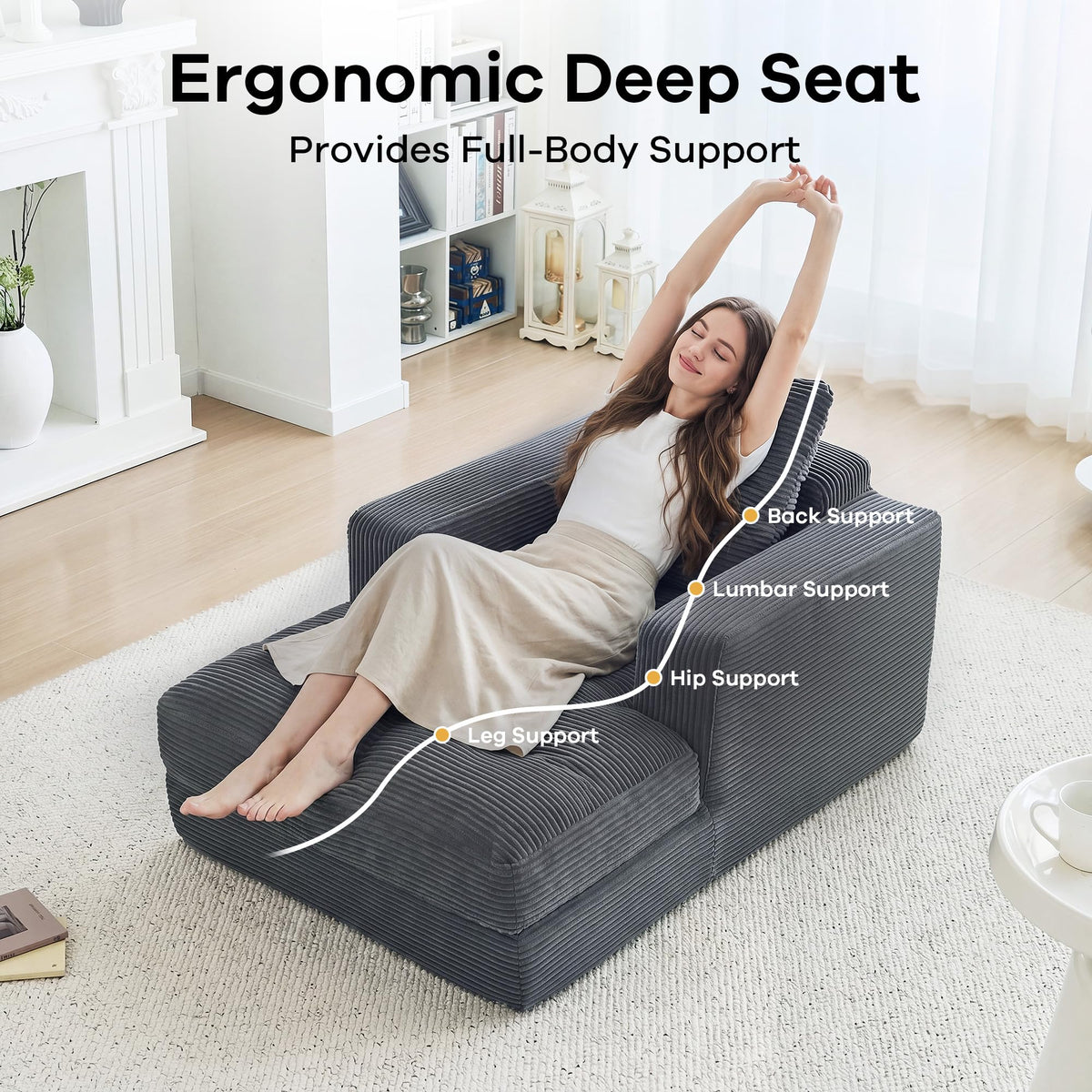 Corduroy Chaise Lounge