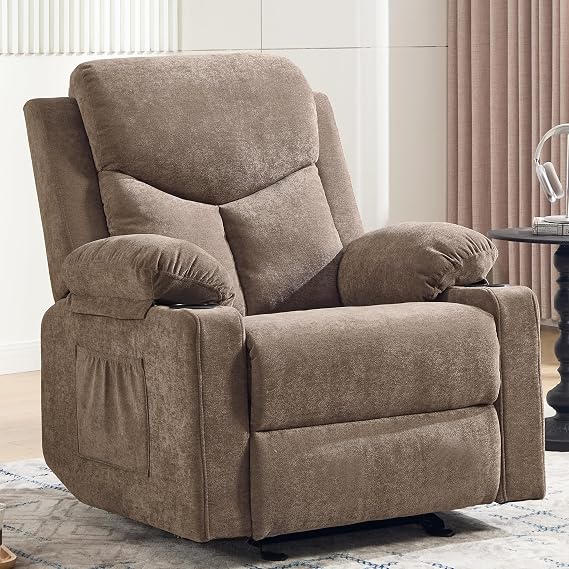 Dark Grey Rocker Massage Recliner