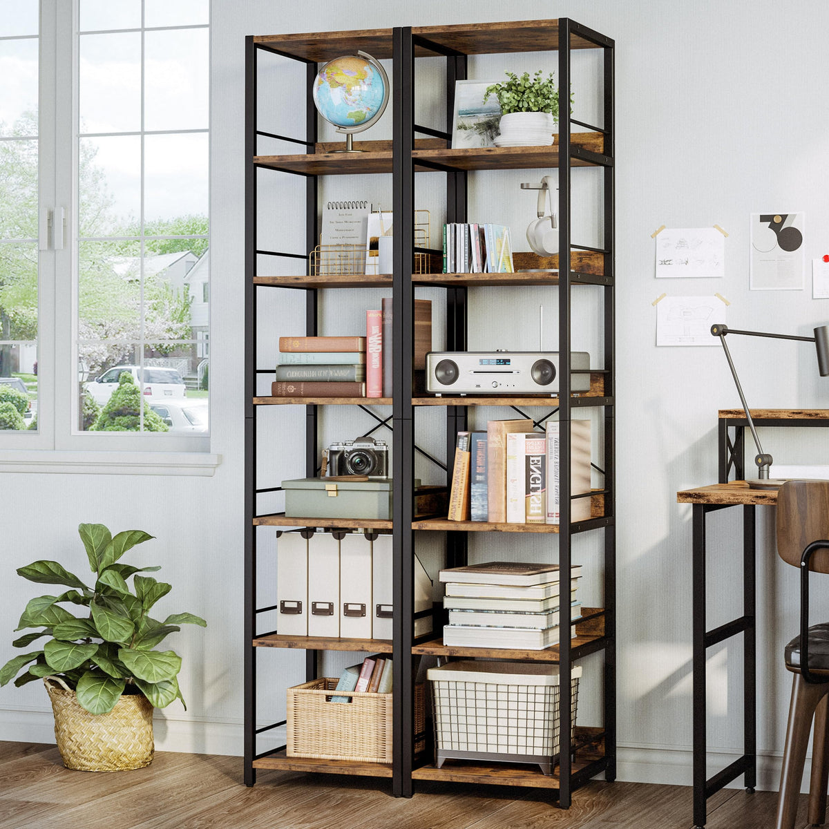 Narrow 6-Tier Bookshelf