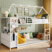 Twin Over Twin Bunk Bed with Hall Tree & Storage