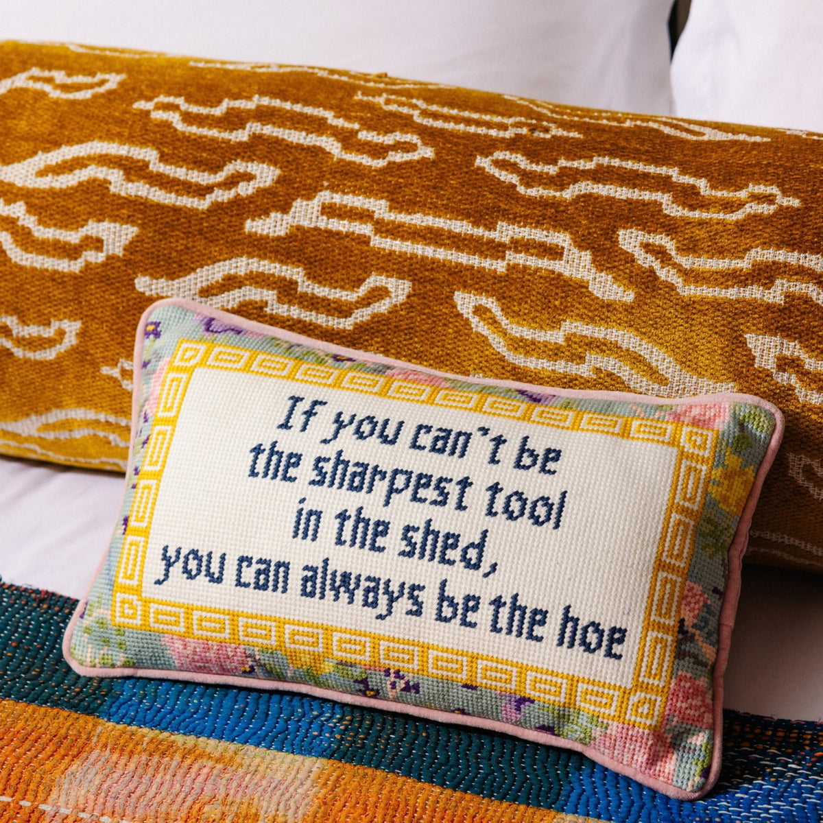 FURBISH Sharpest Tool Needlepoint Pillow, 9" x 15"