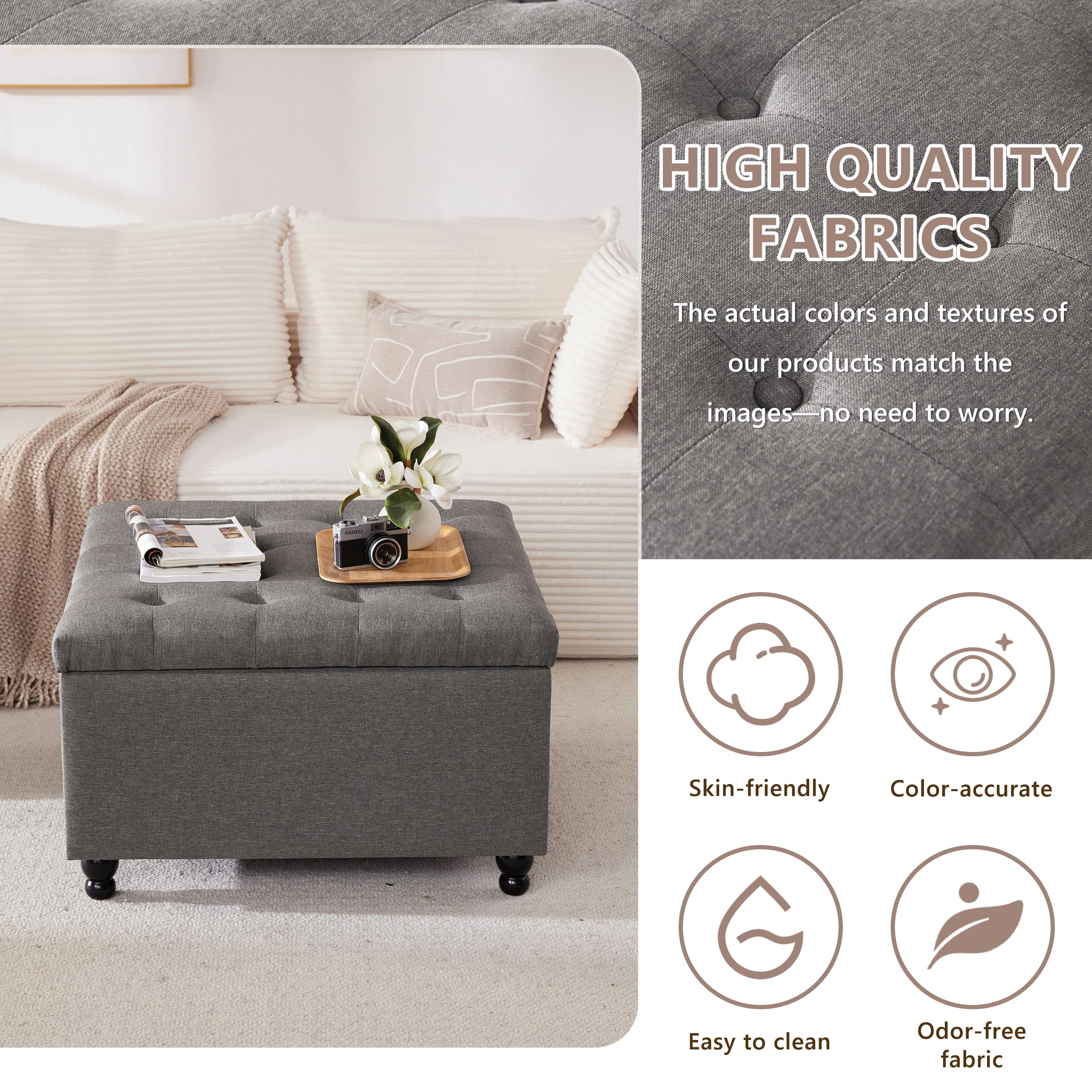 Square Storage Ottoman Coffee Table