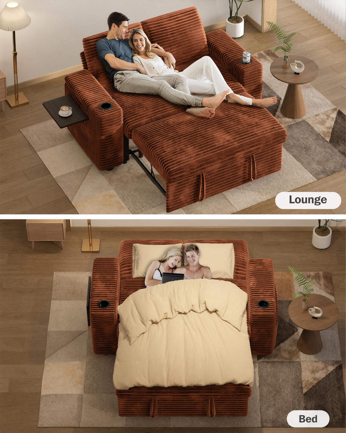 Corduroy Loveseat Sleeper Sofa