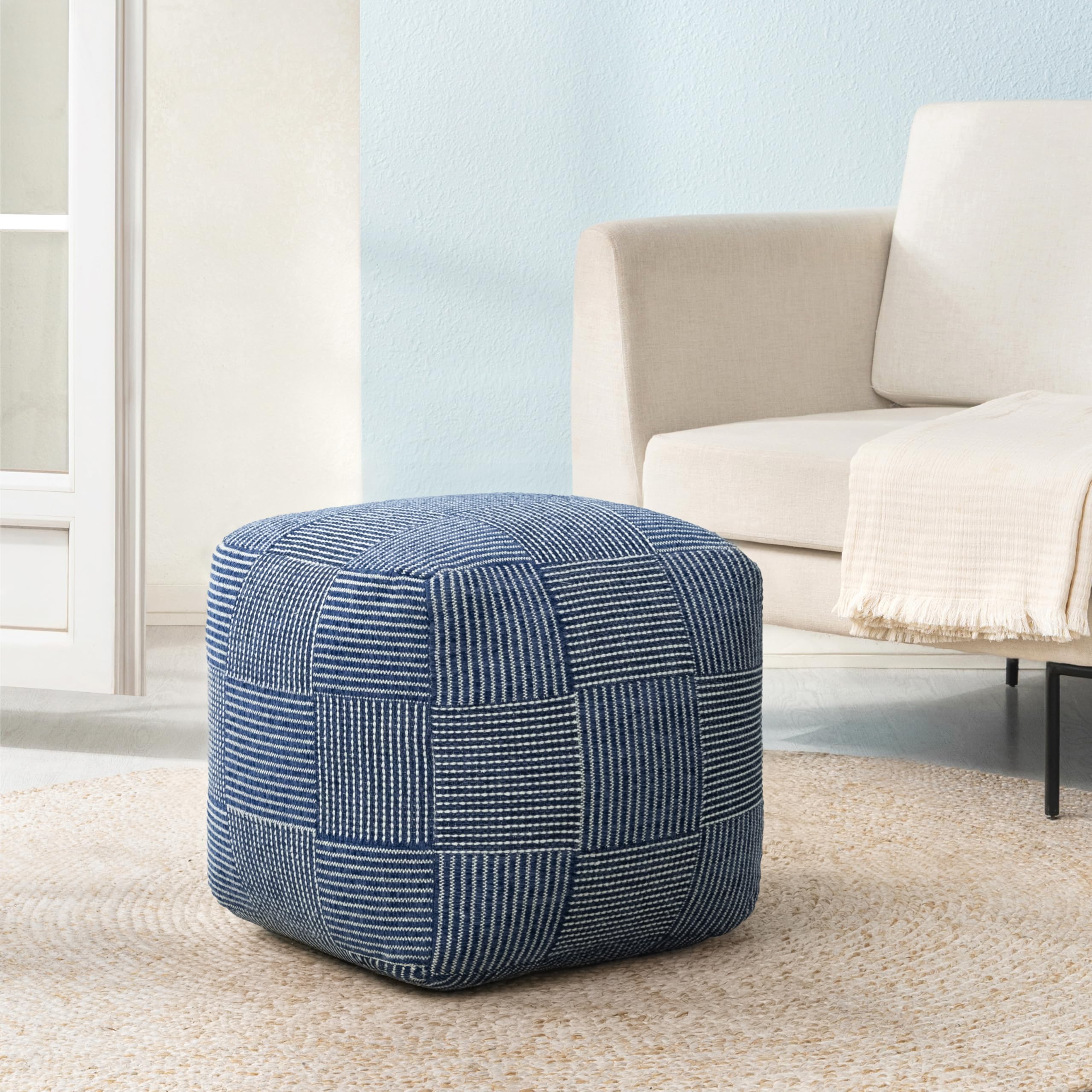 Square Pouf Ottoman Footrest