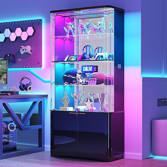 Glass Display Cabinet with RGB Lights