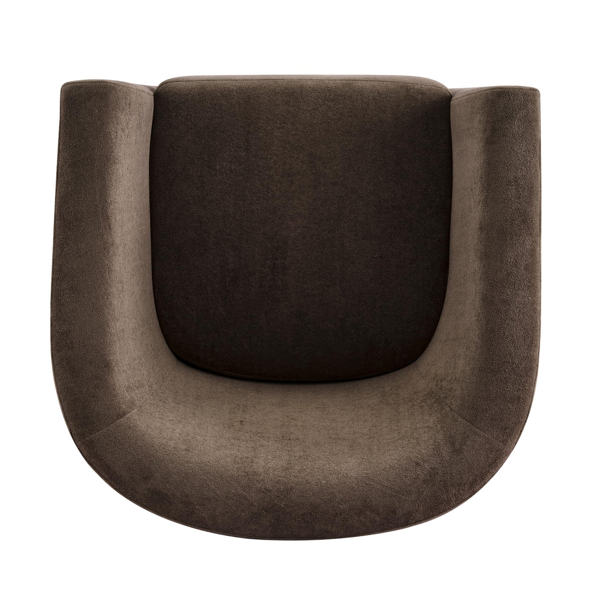Brown Velvet Swivel Barrel Chair