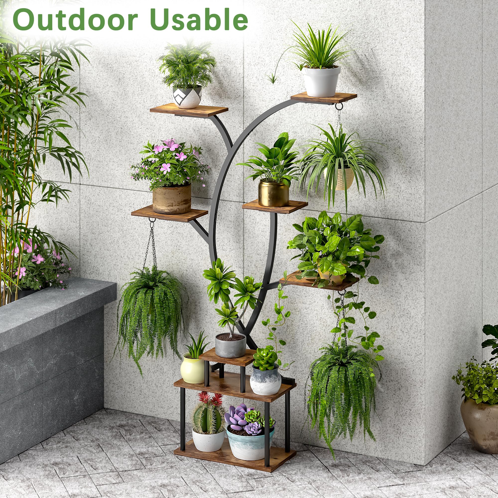 8-Tier Vertical Plant Stand with Grow Lights