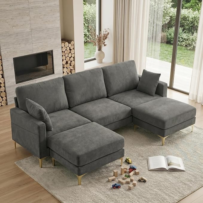 Chenille U-Shaped Sectional Sofa