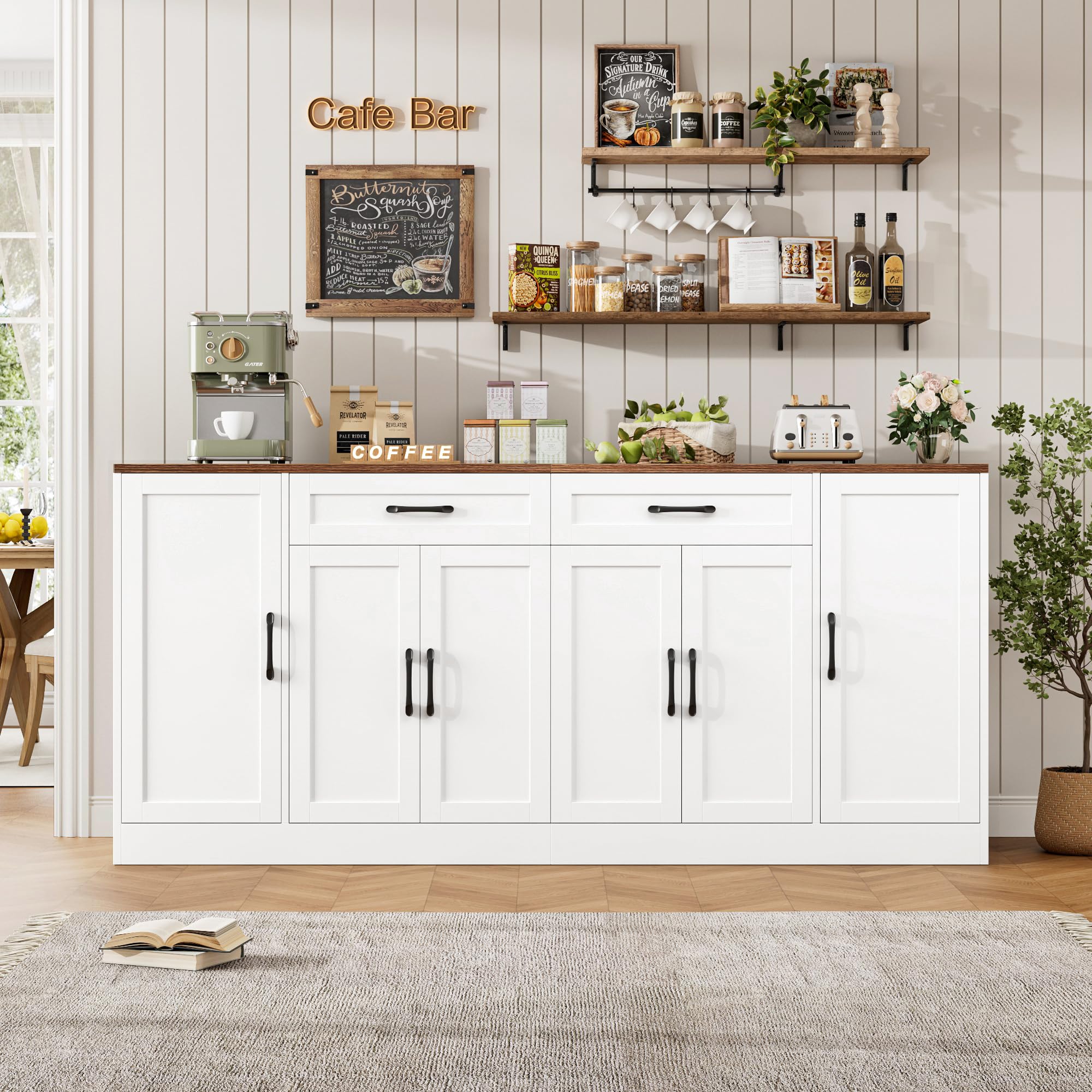 71-Inch Large Sideboard Buffet Cabinet with Storage