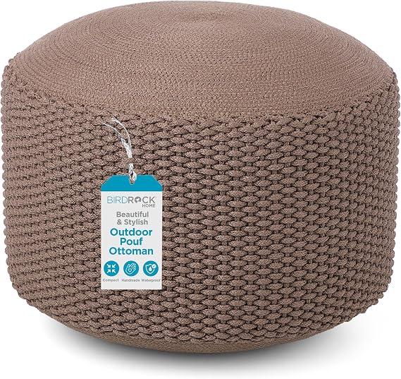 Hand-Knitted Outdoor & Indoor Pouf Ottoman