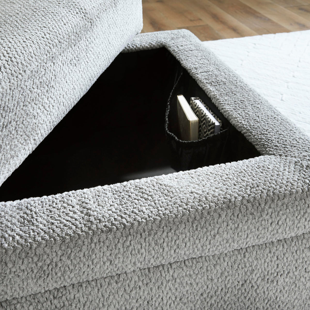 Square Storage Ottoman with Cup Holders