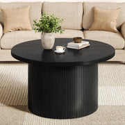 Black Fluted Round Coffee Table