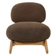 Brown Boucle Armless Accent Chair