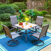 37" Square Outdoor Patio Dining Table with Umbrella Hole
