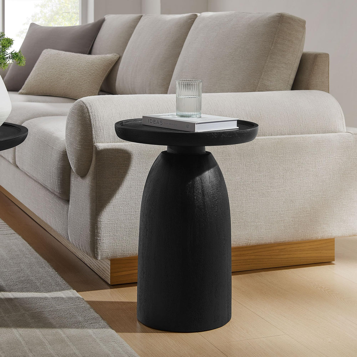 Solid Mango Wood Drum Side Table