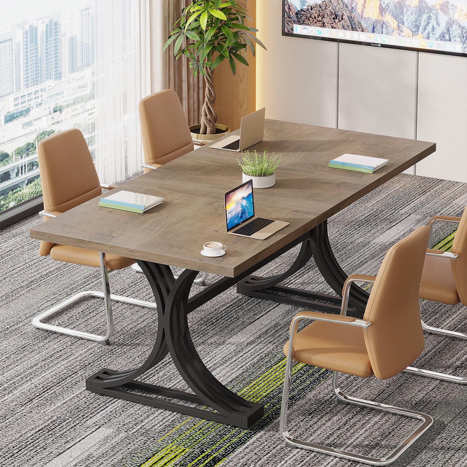63" Conference Table with Metal Frame
