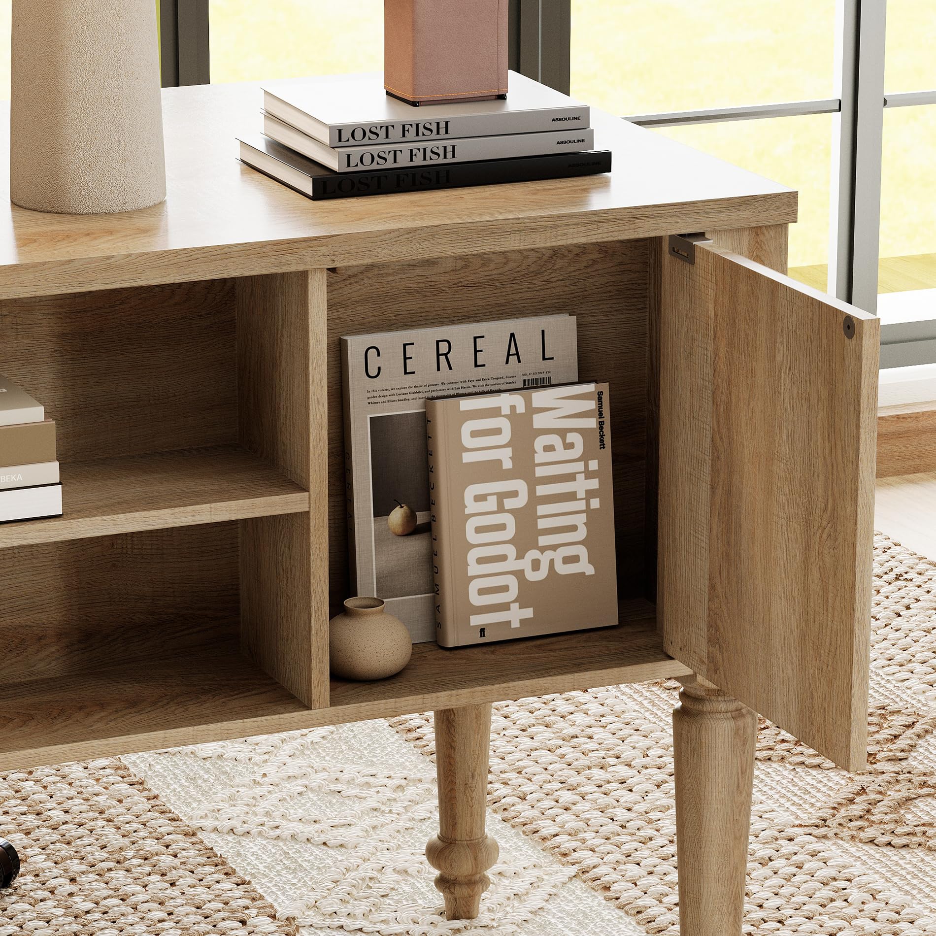 Farmhouse Office Set – 56" Desk with Charging Station & 72" Tall Bookcase