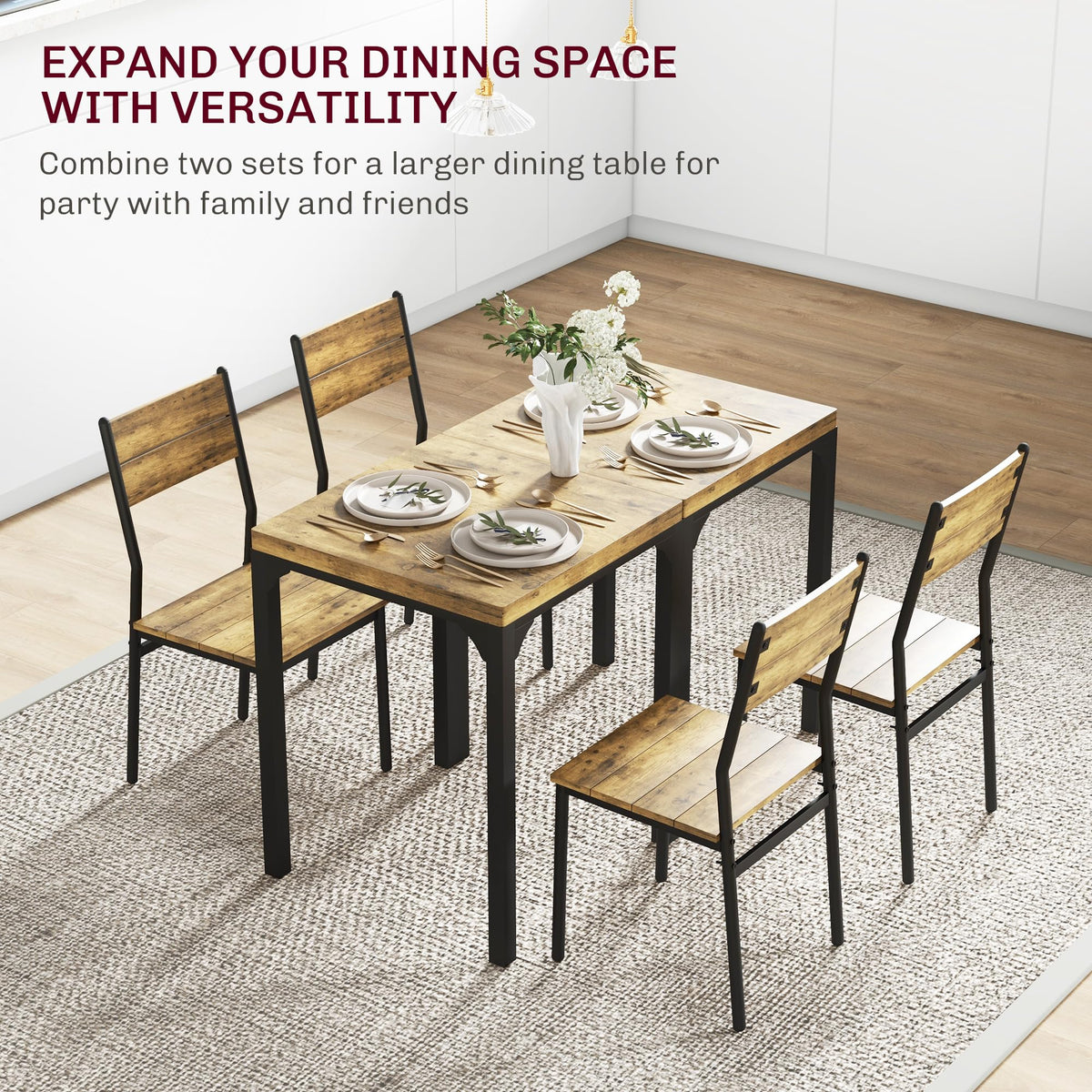 3-Piece Rustic Dining Set for 2