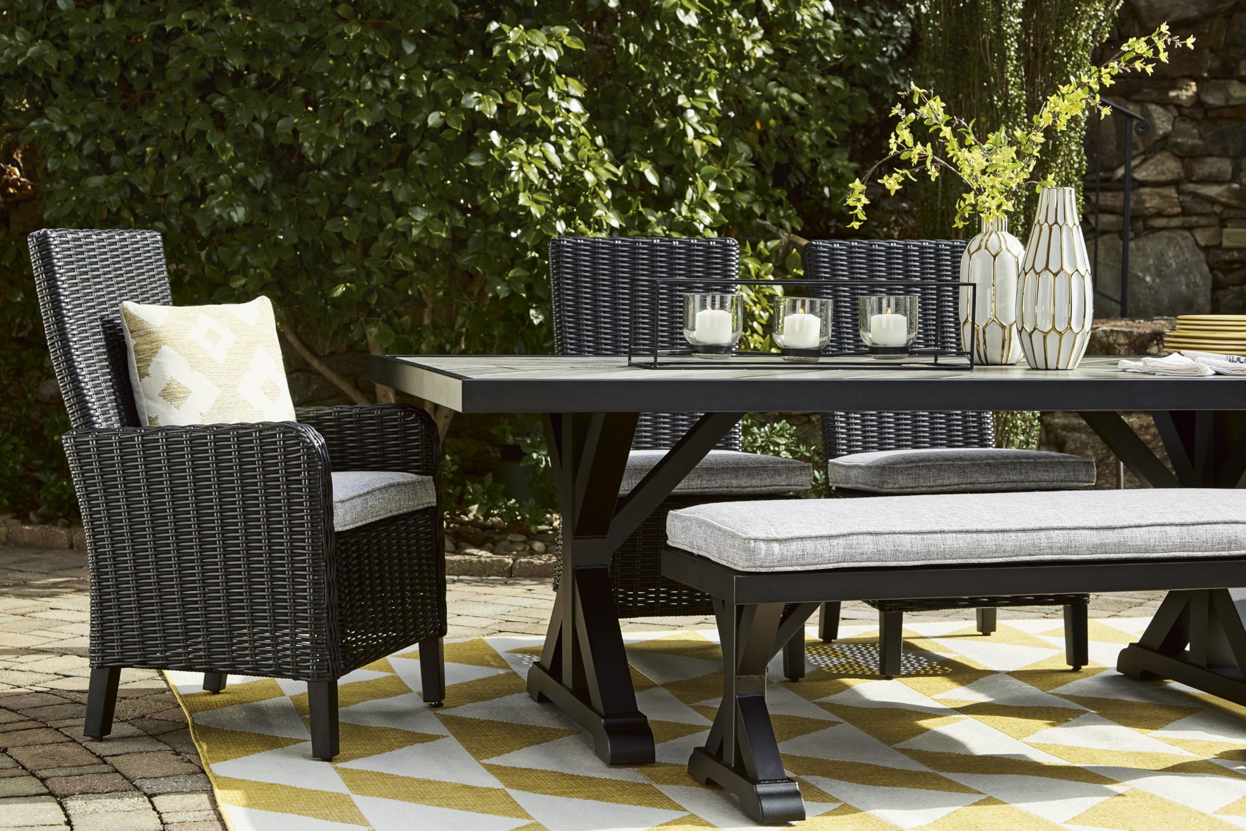 Outdoor Bench with Cushion