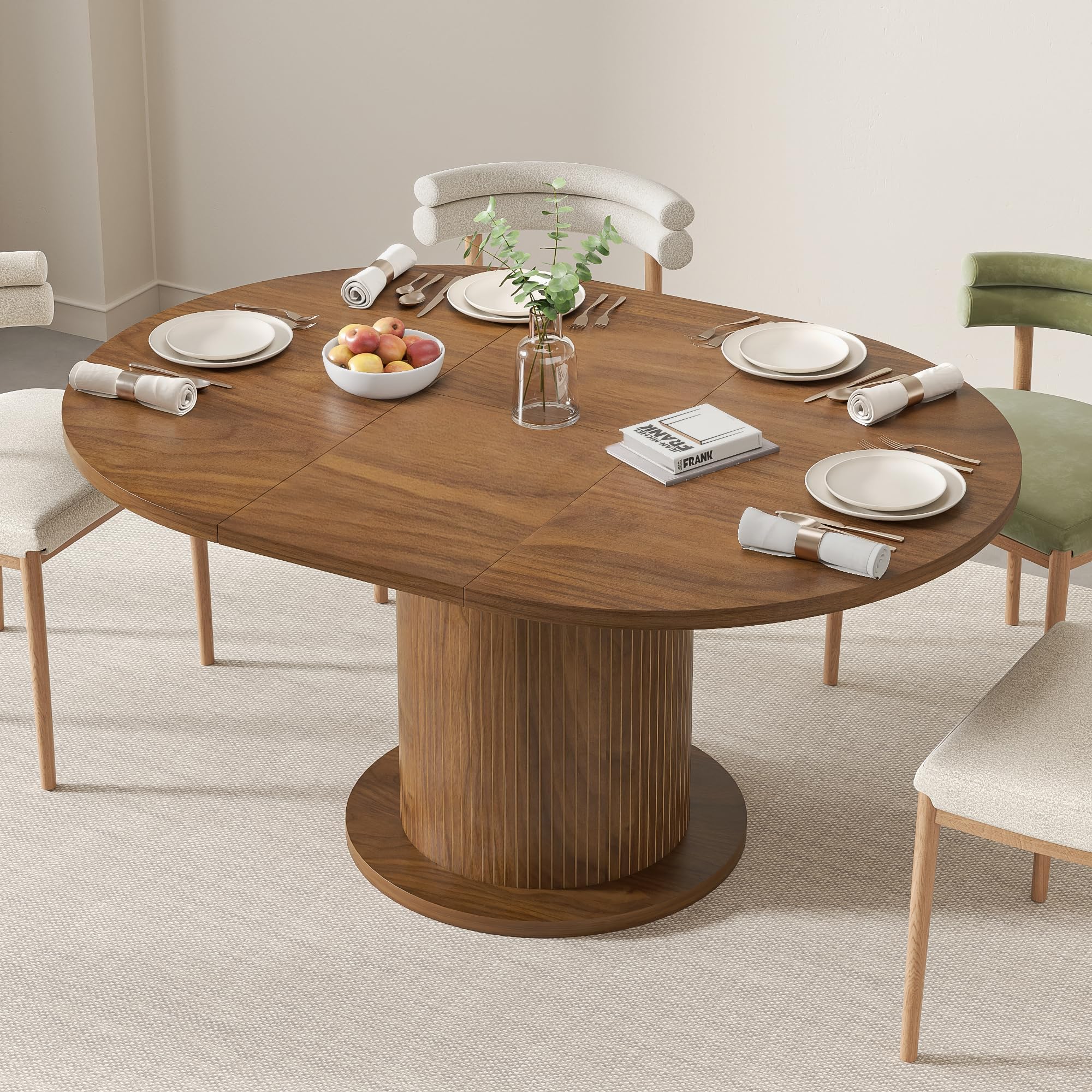 Adjustable Round Dining Table for 4–6