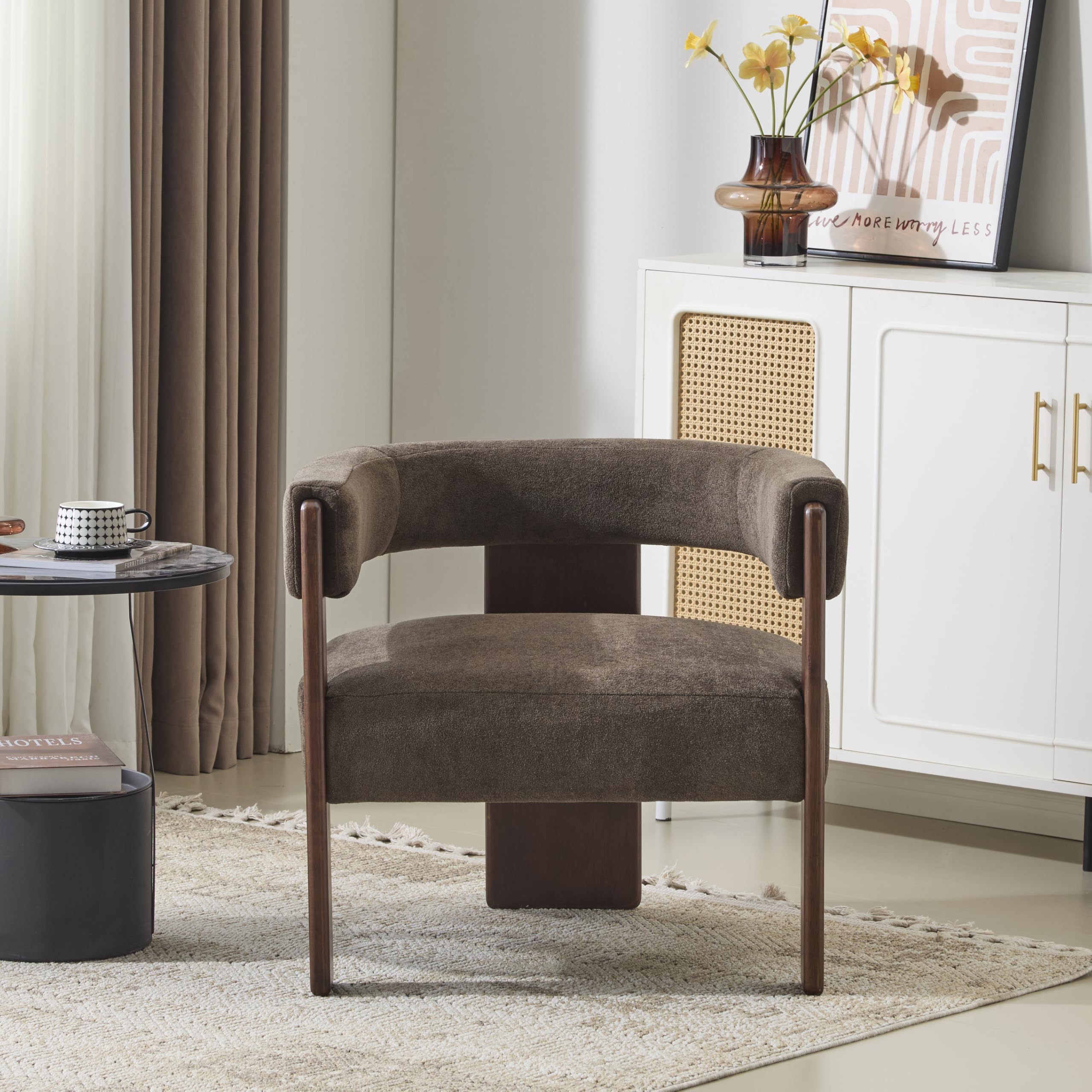 Velvet Barrel Accent Chair