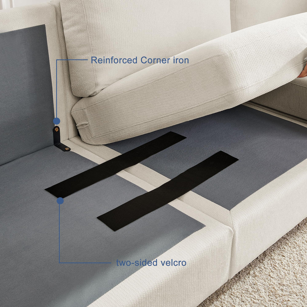 Chenille Sectional Sofa with Reversible Chaise