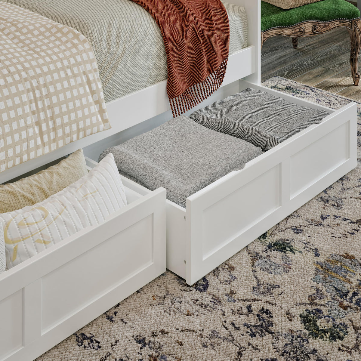 AFI, Acadia Twin Wood Daybed with 2 Storage Drawers, White