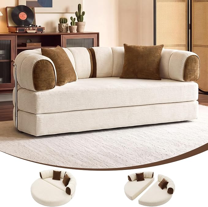 Chenille Convertible Sofa Bed