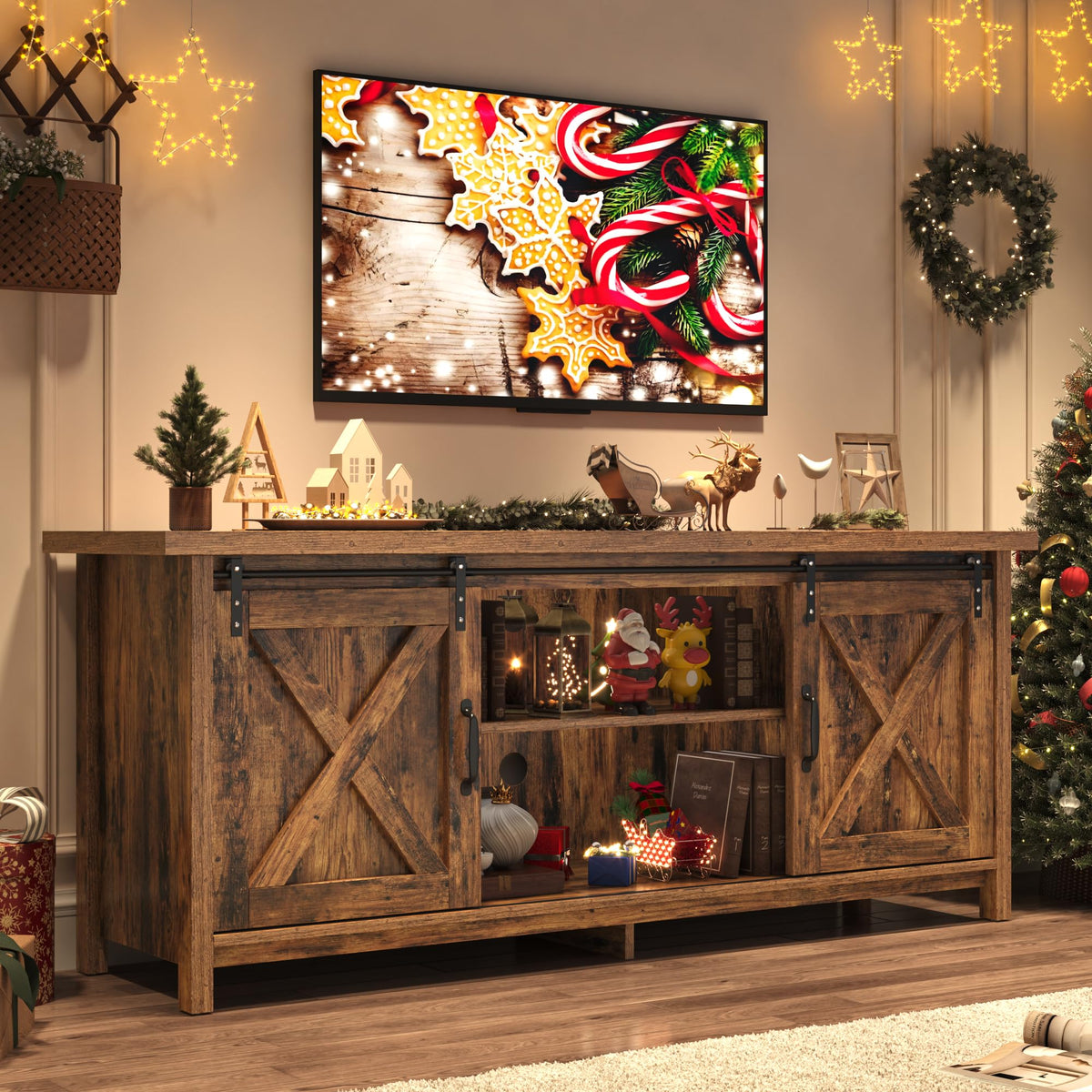 Rustic Barn Door TV Stand
