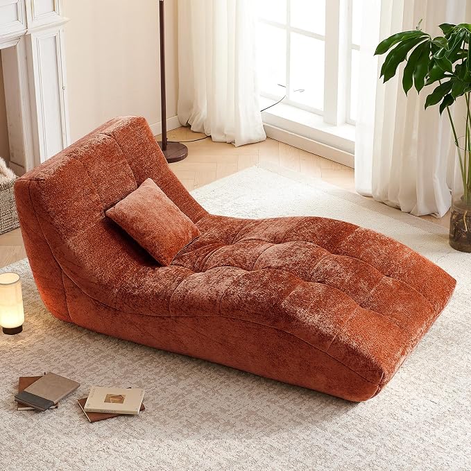 Yellow Tufted Chaise Lounge