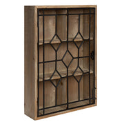 Decorative Wooden Wall Curio Cabinet with Iron Door