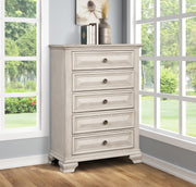 5-Piece Bedroom Set with Panel Bed, Dresser, Mirror, Nightstand & Chest