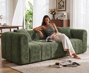 Channel-Tufted Chenille Sofa